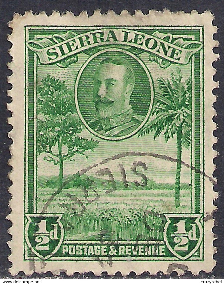 Sierra Leone 1932 KGV 1/2d Green Rice Field SG 155 ( G1475 ) - Sierra Leone (...-1960)