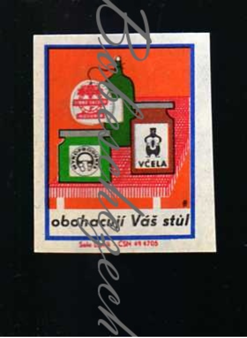 81-222 CZECHOSLOVAKIA 1969 Jednota COOP They Enrich Your Table Products Of Cooperatives Vcela - Honey, Mykoprodukta Musr - Boites D'allumettes - Etiquettes