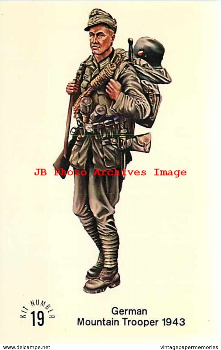 244005-Advertising Card, Squadron Rubin Miniatures Promo, German Mountain Trooper No 19 - Uniforms