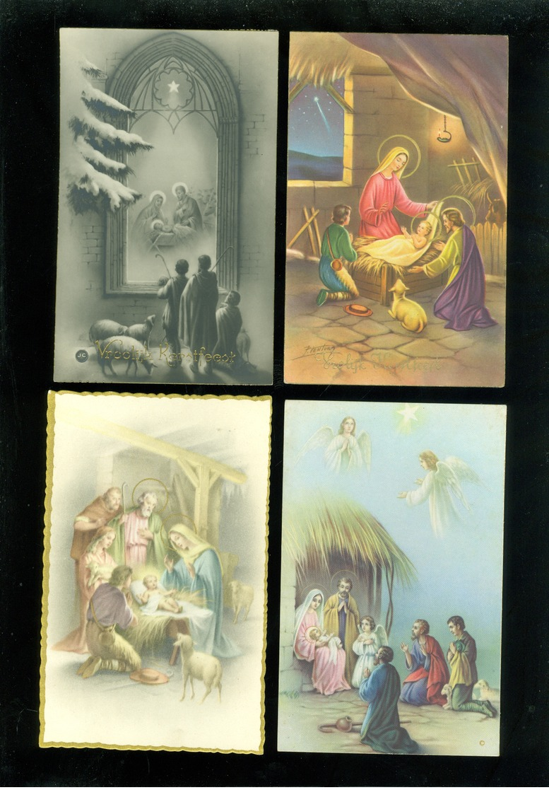 Beau lot de 60 cartes postales de fantaisie Crèche de Noël  Mooi lot 60 postkaarten fantasie kerststal  kerstmis  kribbe