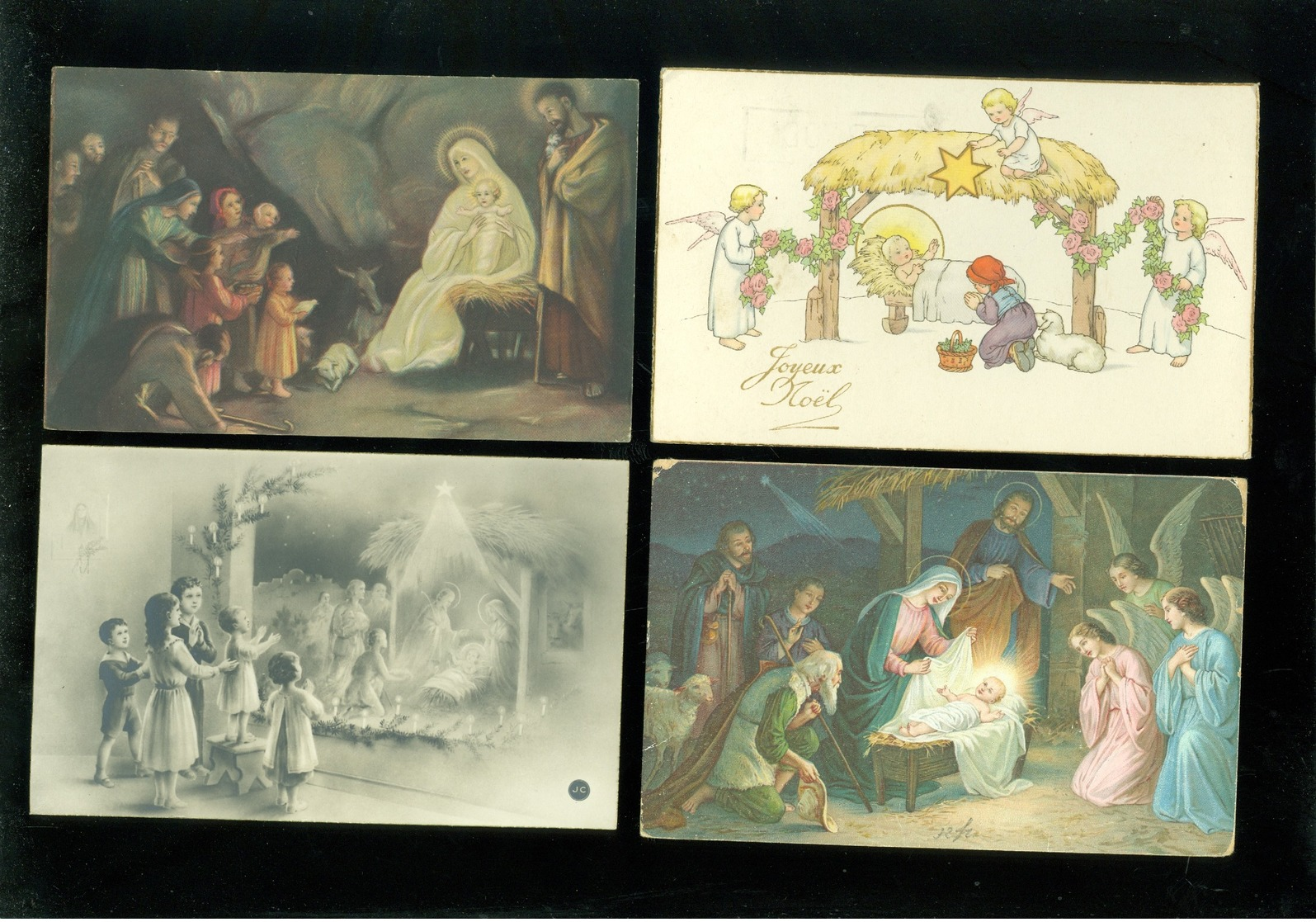 Beau lot de 60 cartes postales de fantaisie Crèche de Noël  Mooi lot 60 postkaarten fantasie kerststal  kerstmis  kribbe