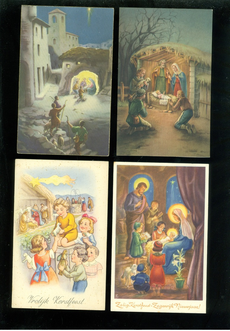 Beau lot de 60 cartes postales de fantaisie Crèche de Noël  Mooi lot 60 postkaarten fantasie kerststal  kerstmis  kribbe