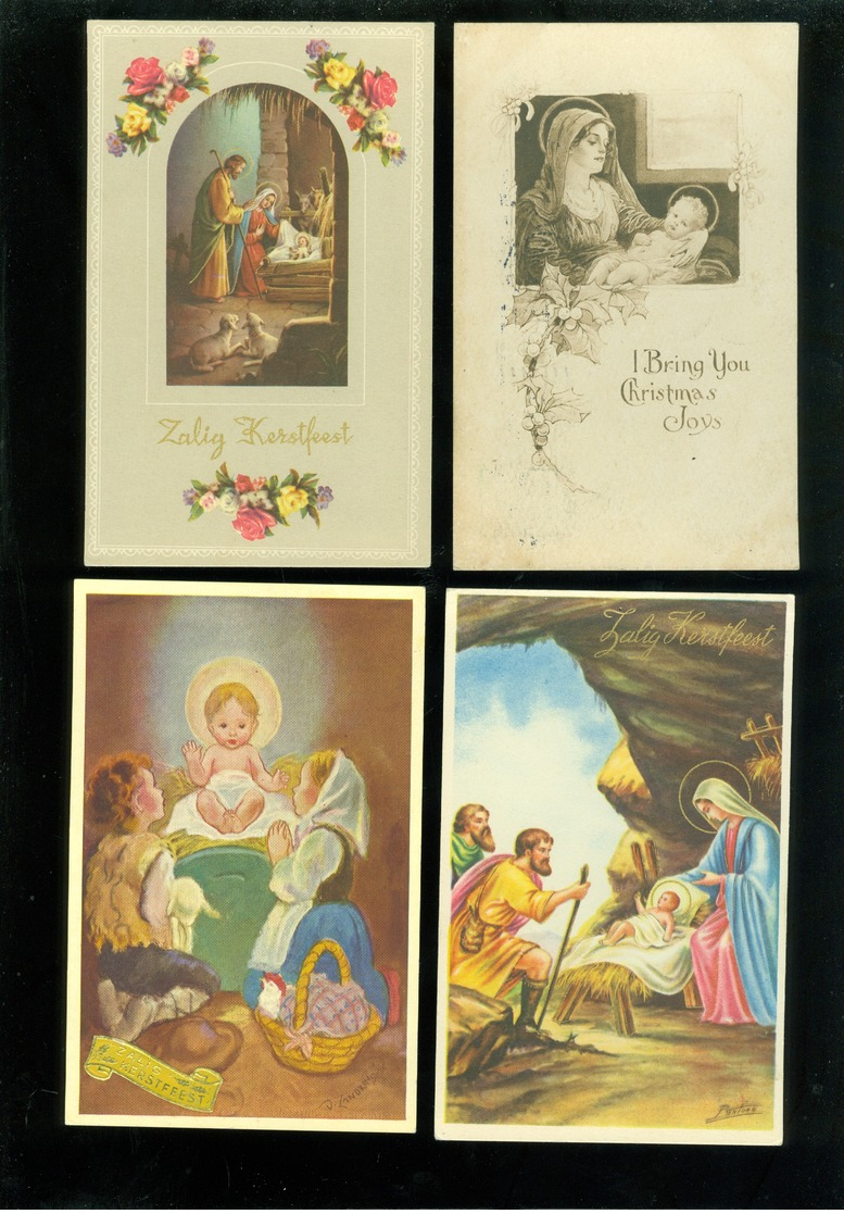 Beau lot de 60 cartes postales de fantaisie Crèche de Noël  Mooi lot 60 postkaarten fantasie kerststal  kerstmis  kribbe