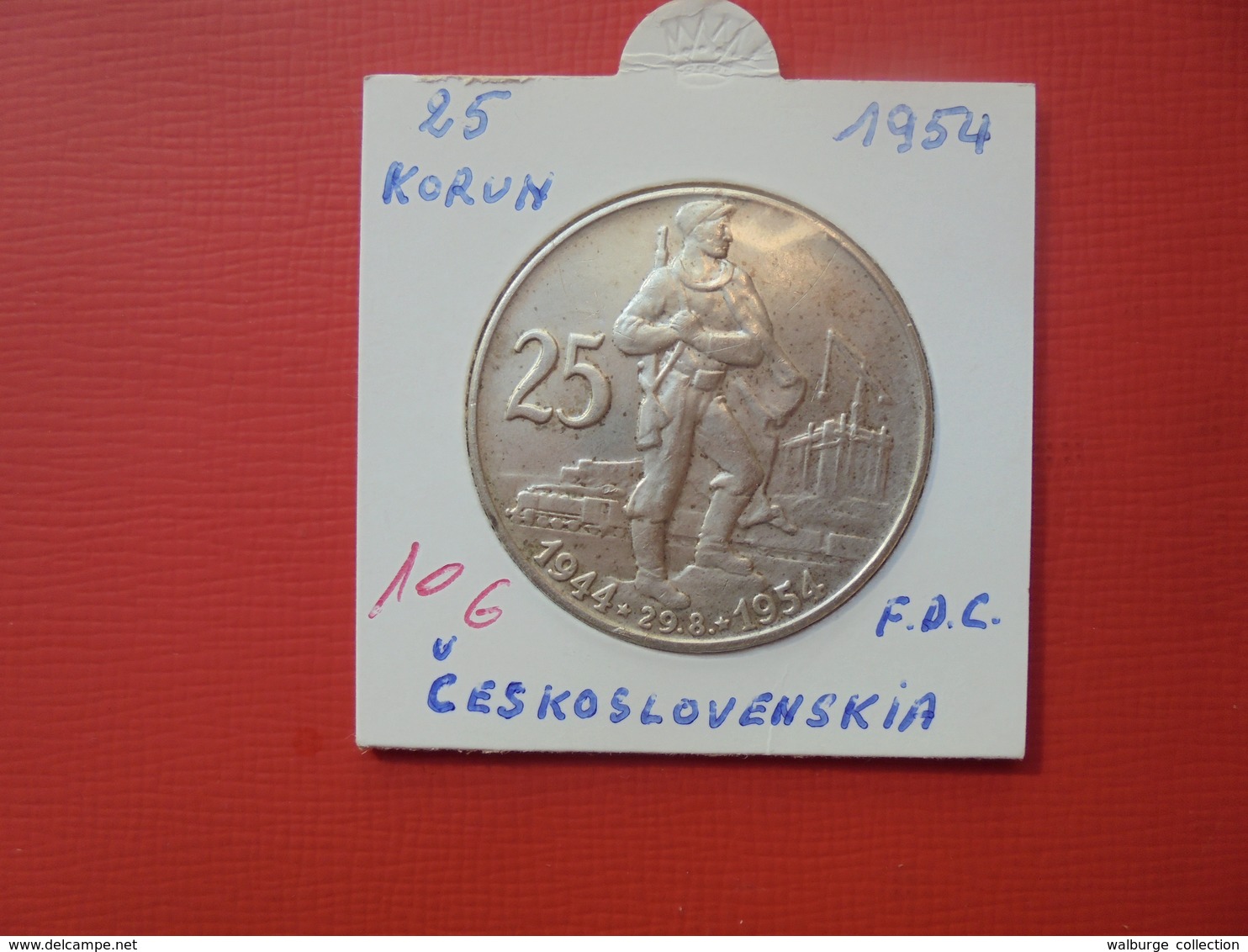 TCHECOSLOVAQUIE 25 KORUN 1954 ARGENT - Czechoslovakia