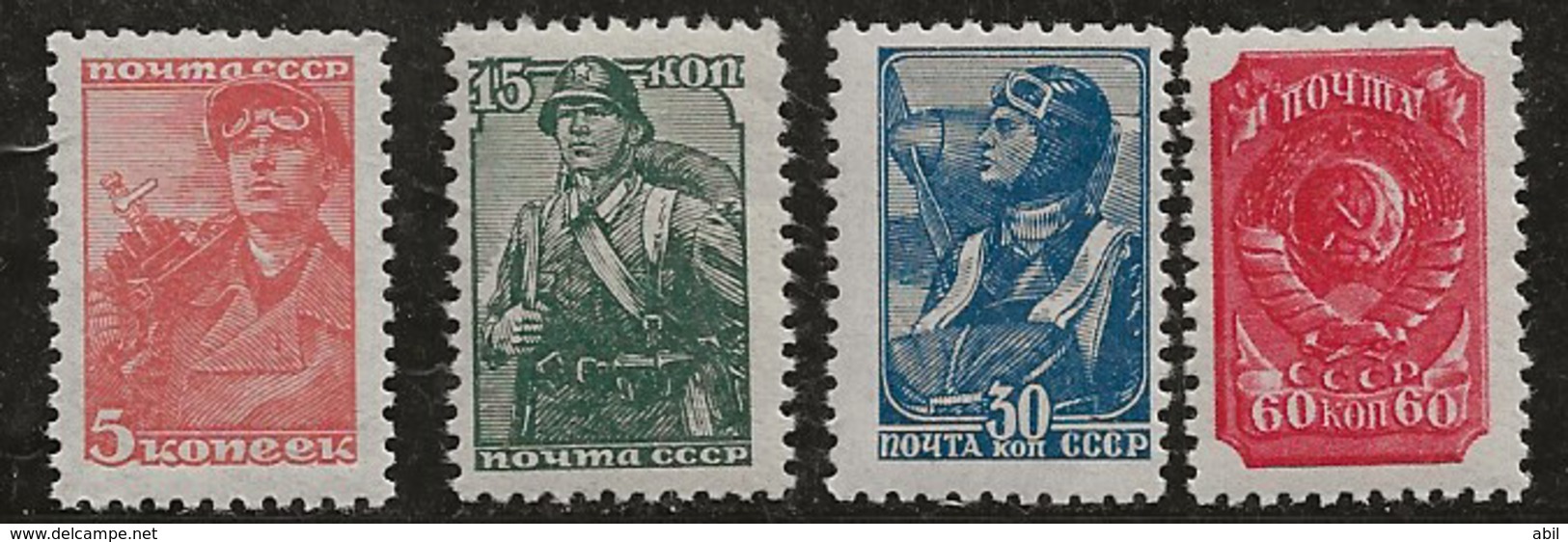 Russie 1939-1943 N° Y&T :   734 à 737 ** - Neufs