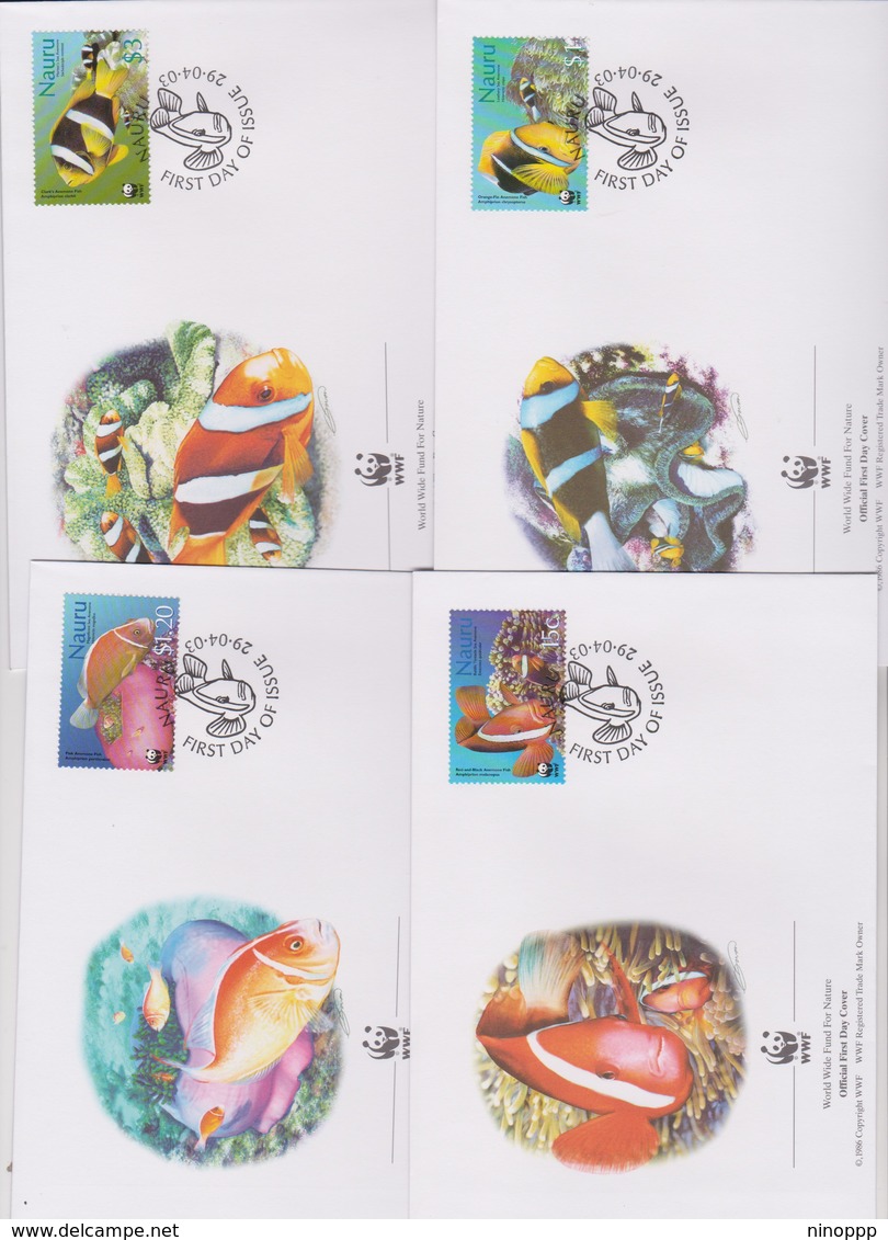 World Wide Fund For Nature 2003 Nauru- Fish ,Set 4 Official First Day Covers - FDC