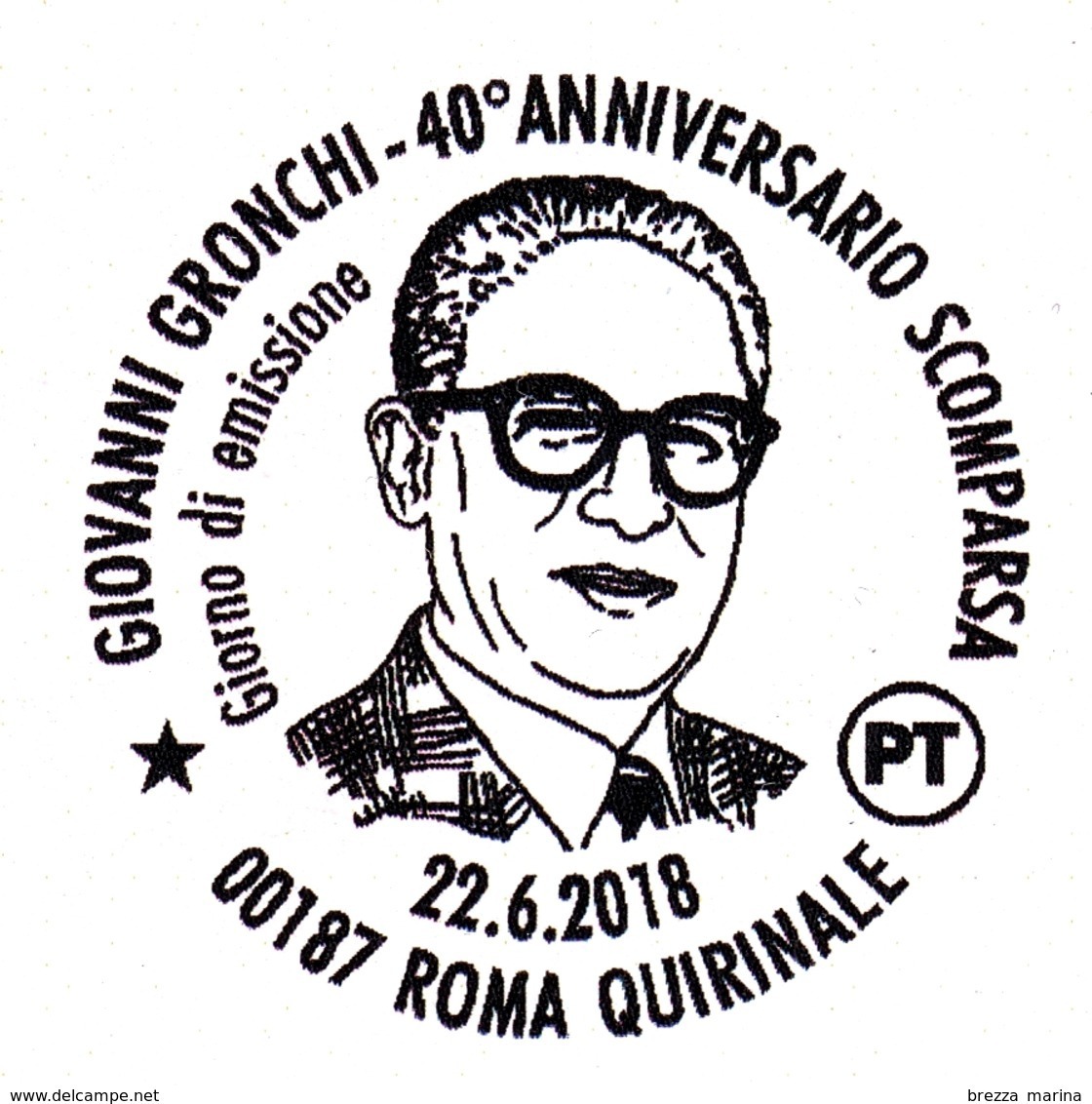 Nuovo - MNH - ITALIA - 2018 - 40 Anni Della Morte Del Presidente Giovanni Gronchi – Ritratto - B - Barre 1873 - Codici A Barre