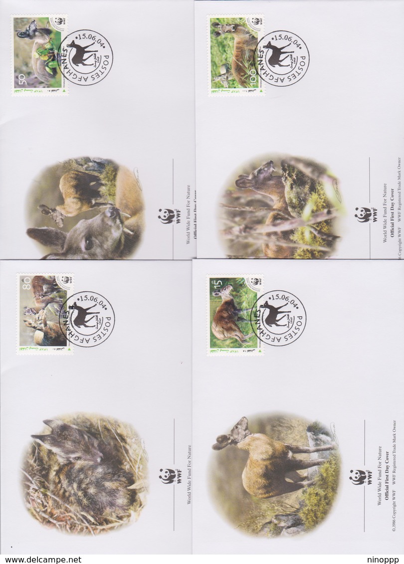 World Wide Fund For Nature 2004 Afghanistan - Musk Deer ,Set 4 Official First Day Covers - FDC