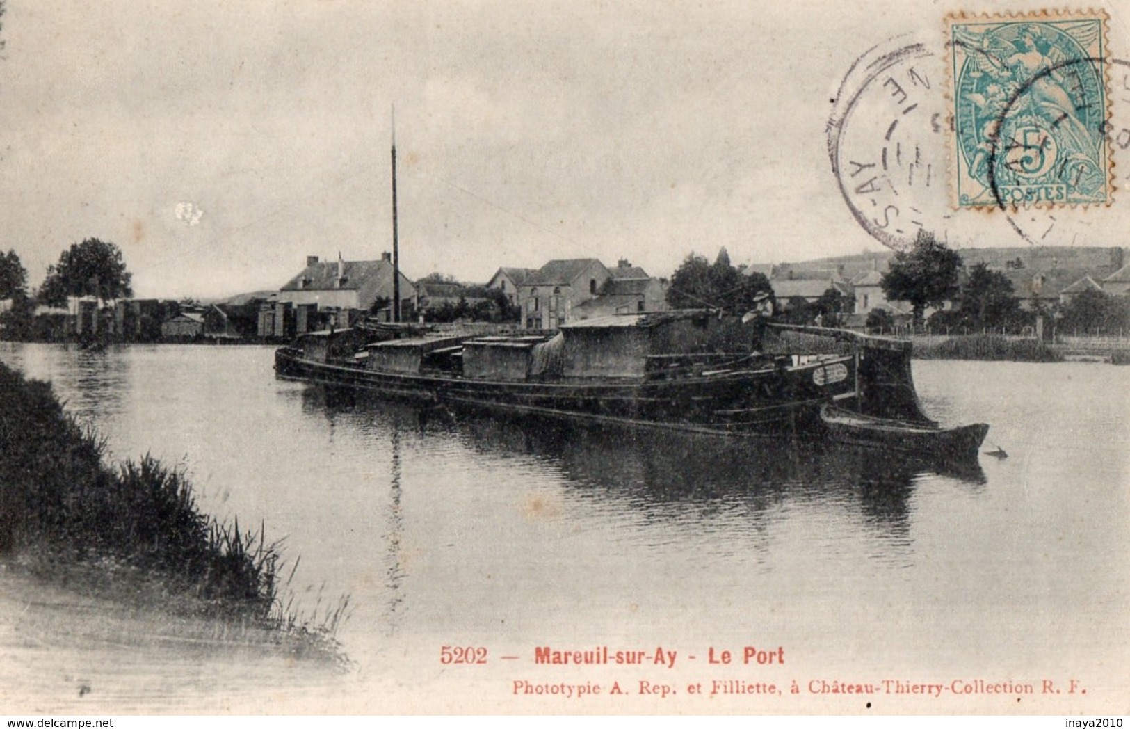 CPA Batellerie - 51 - MAREUIL-SUR-AY - Le Port - Péniche - Mareuil-sur-Ay