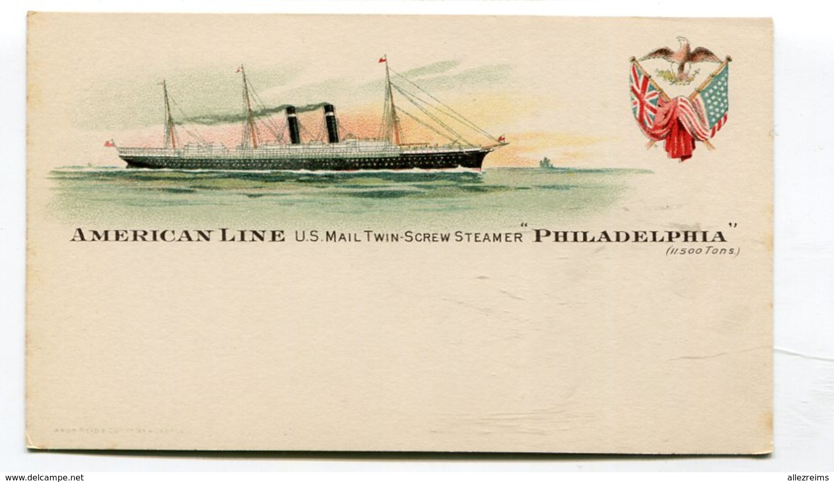 Cpa Bateau : Paquebot Philadelphia American Line US Mail   A   VOIR  !!! - Steamers