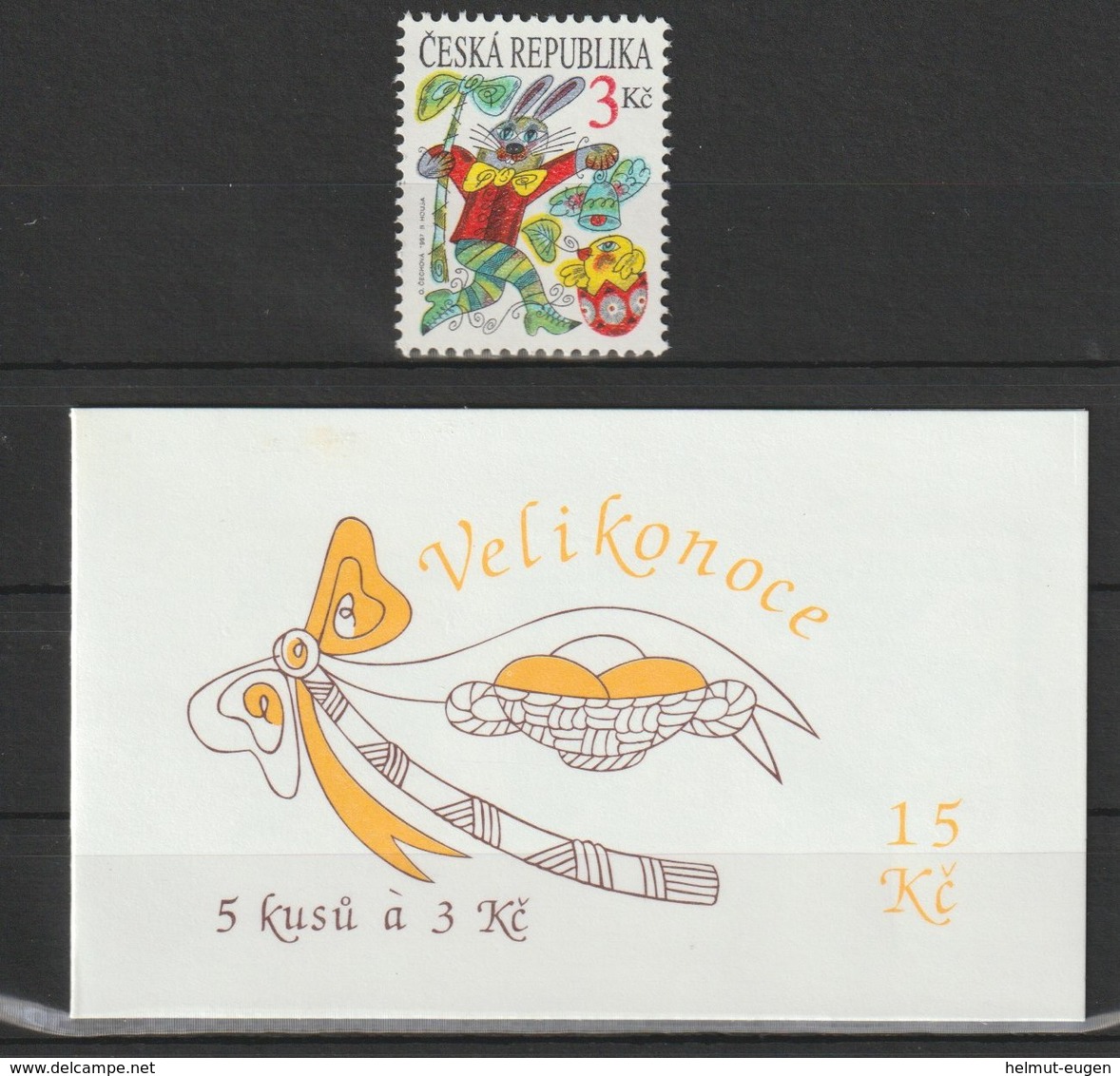 MiNr. 134 + MH 39  Tschechische Republik: 1997, 12. März. Ostern. - Ungebraucht