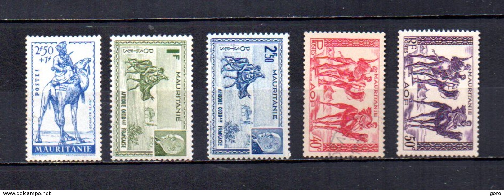 Mauritania  1941-44  .-  Y&T  Nº     118-123/124-127/128 - Oblitérés