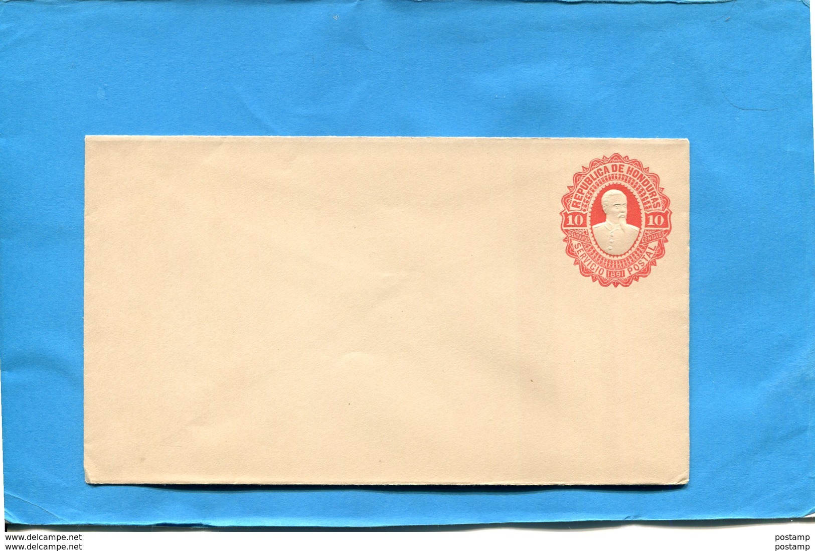 HONDURAS-lettre  Entier Postal-stationnery-"   1891-neuve10-c Rouge Gaufré-Président Bogran- - Honduras