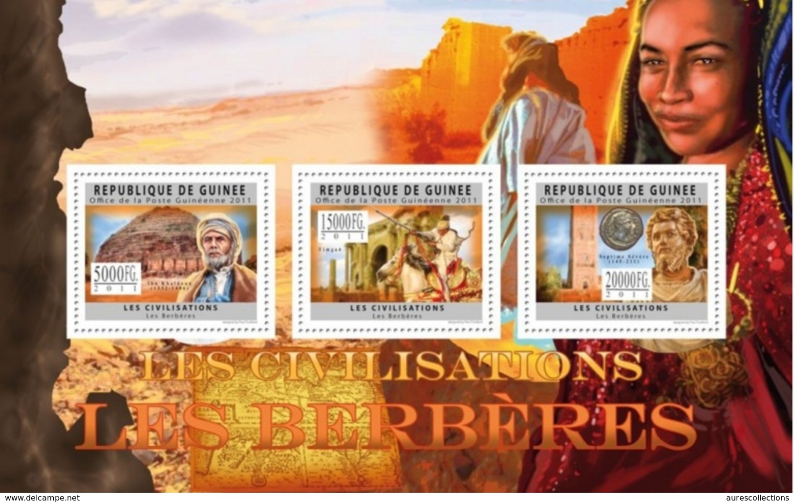 ¤¤ ALGERIA IN STAMPS ¤¤ GUINEA 2011 BERBERES CIVILISATIONS CIVILIZATIONS SHEET BLOC BLOCK  MNH - Non Classés