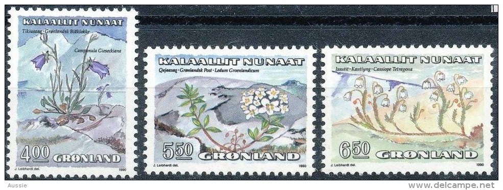 Groenland 1990 Yvertn° 193-195 *** MNH Cote 9,50  Euro Flore Bloemen Flowers - Neufs