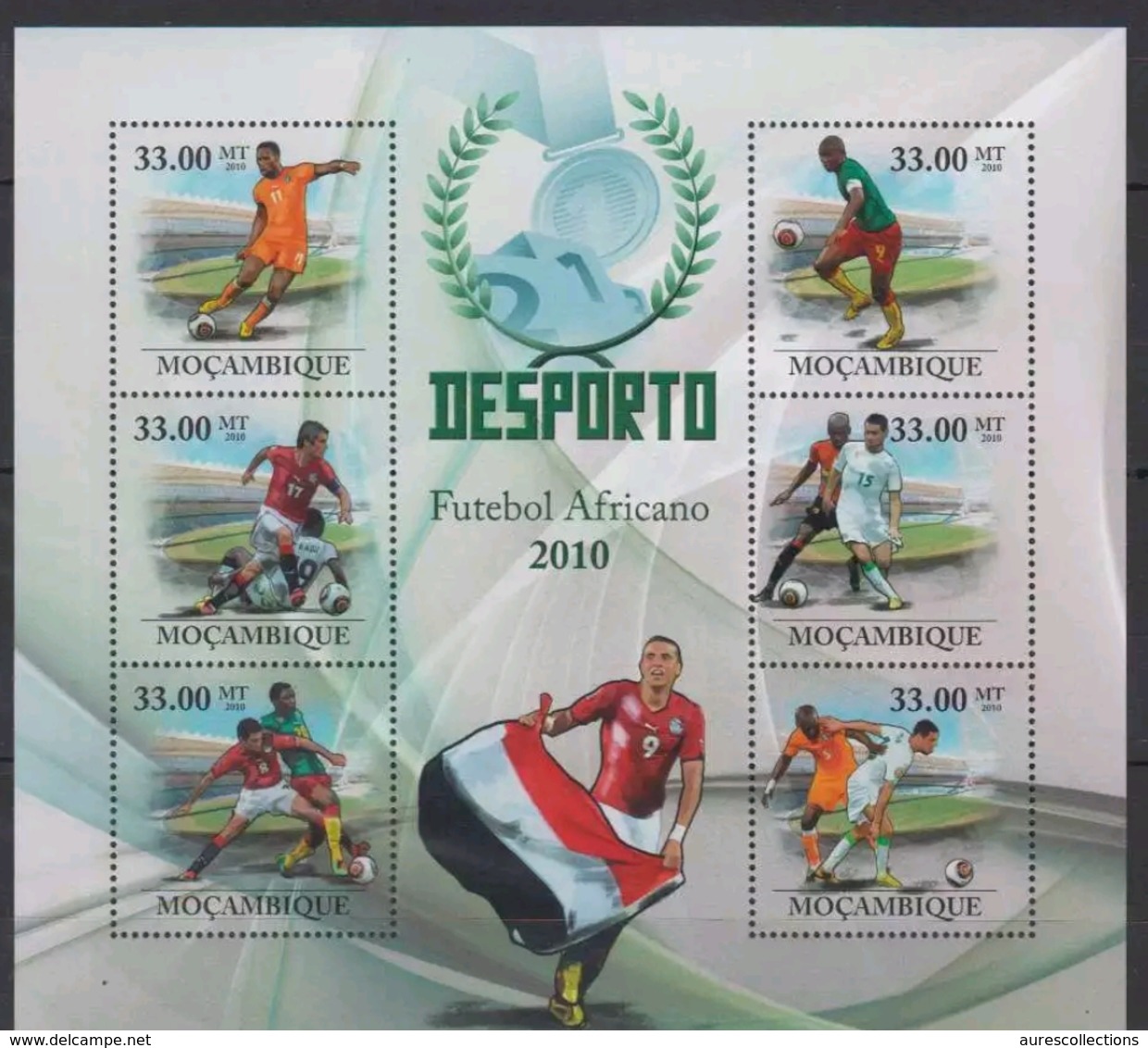 ¤¤ ALGERIA IN STAMPS ¤¤ MOZAMBIQUE 2010 AFRICAN SOCCER FOOTBALL KARIM ZIANI SHEET BLOC BLOCK  MNH - Non Classés