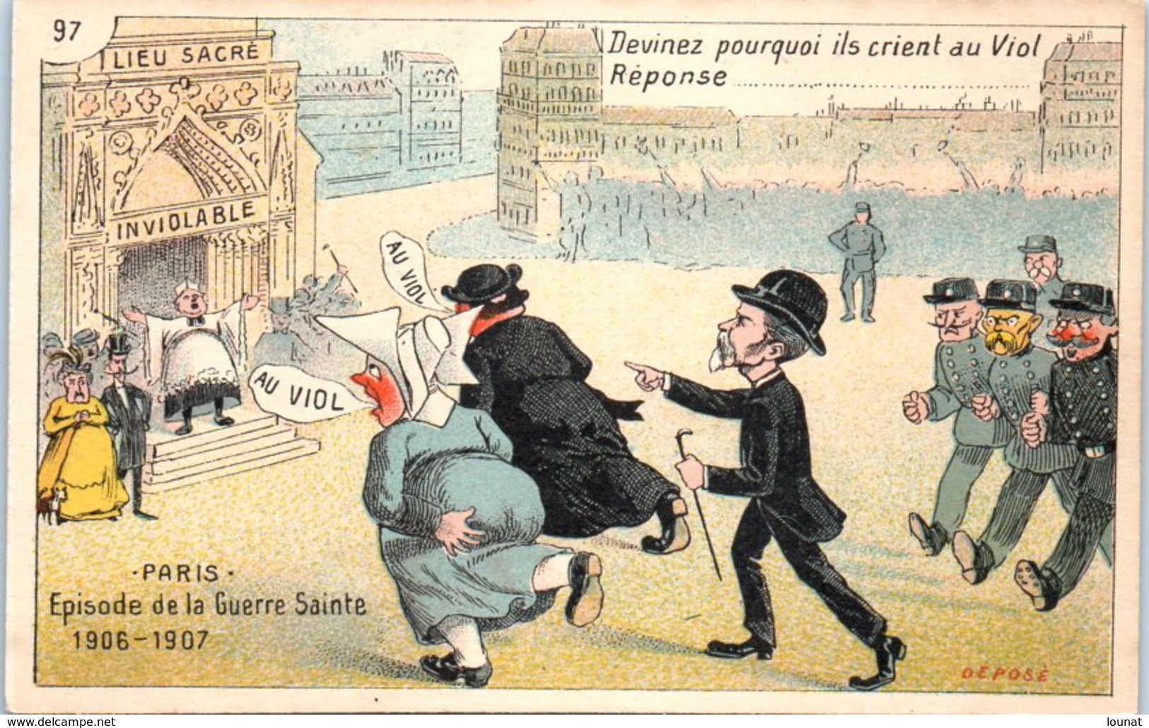 Militaire - Humour - Paris - Episode De La Guerre Sainte 1906-1907 - L'église Inviolable - Humour