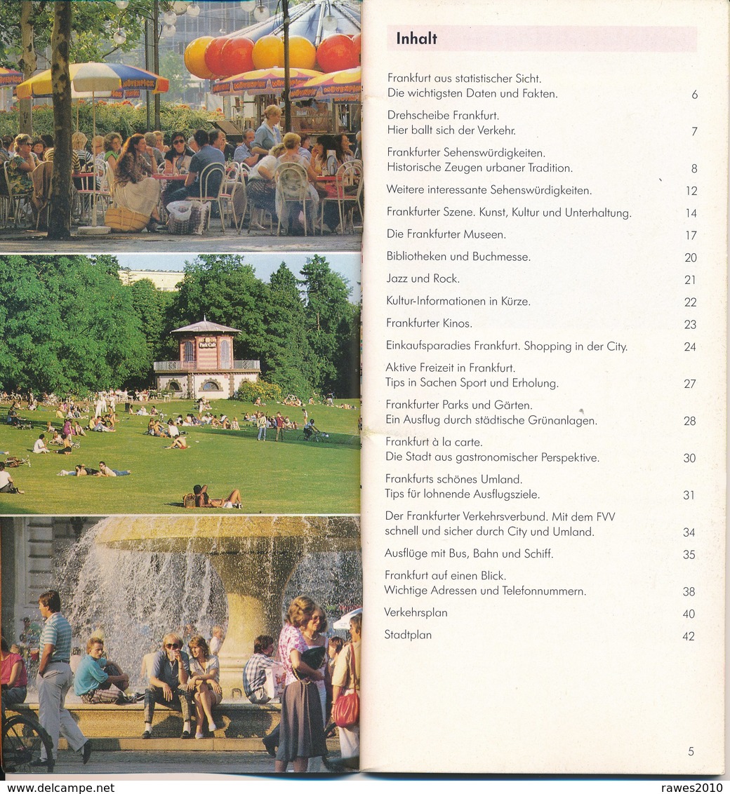 Deutschland Frankfurt Städteführer 1990 Stadtplan Verkehrsplan 42 Seiten - Frankfurt/Main