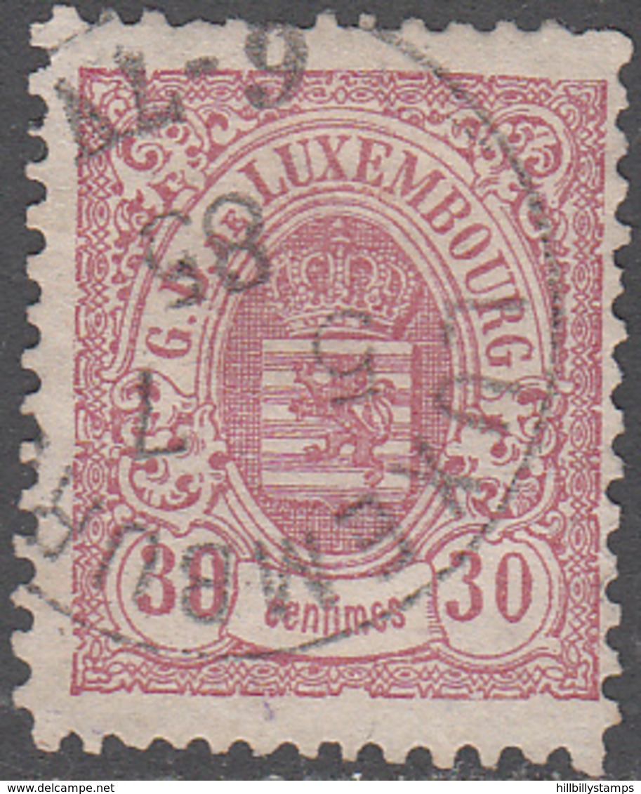 LUXEMBOURG    SCOTT NO. 47    USED    YEAR  1880 - 1859-1880 Coat Of Arms