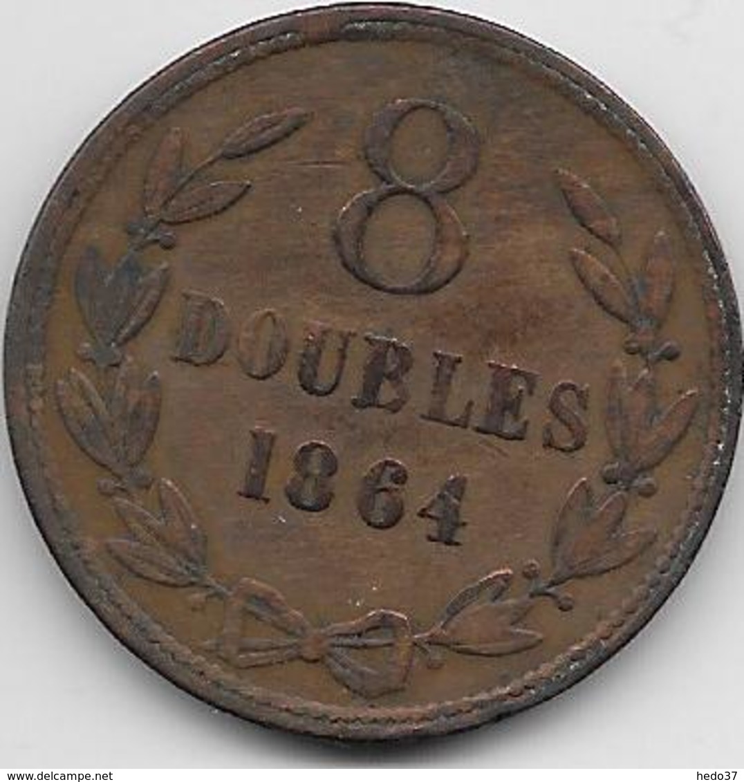 Guernesey - 8 Doubles - 1864 - TB - Guernesey