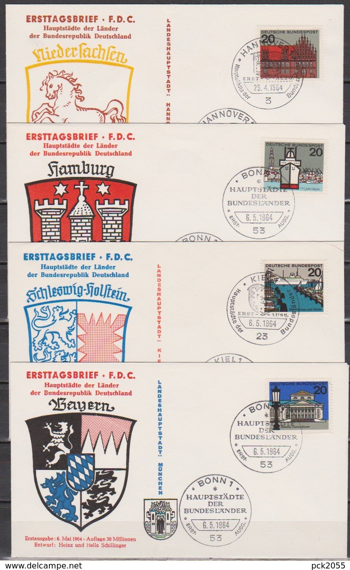 BRD FDC 1964 Nr.416 - 427 Hauptstädte Der Länder Der BRD 12 FDC Mi 23,60€ ( K 43 ) Günstige Versandkosten - Sonstige & Ohne Zuordnung