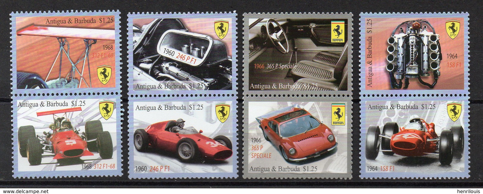 ANTIGUA & BARBUDA  Timbres Neufs ** De 2010 ( Ref 5717 ) Sport - Course Automobile - Ferrari - Antigua Et Barbuda (1981-...)