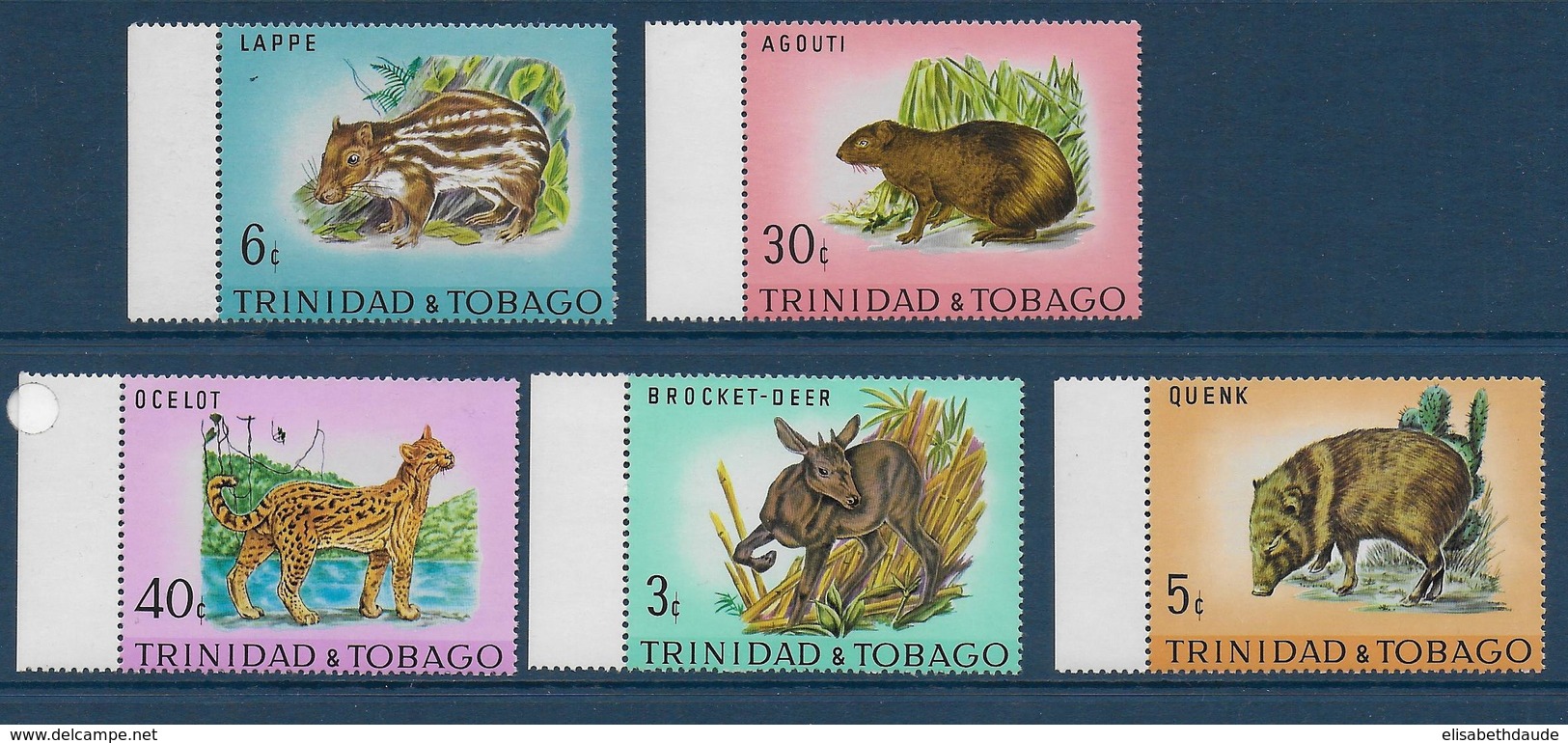 TRINITAD & TOBAGO - YVERT N° 285/289 ** MNH - COTE = 9 EUR. - FAUNE ET FLORE - ANIMAUX - Trinité & Tobago (1962-...)