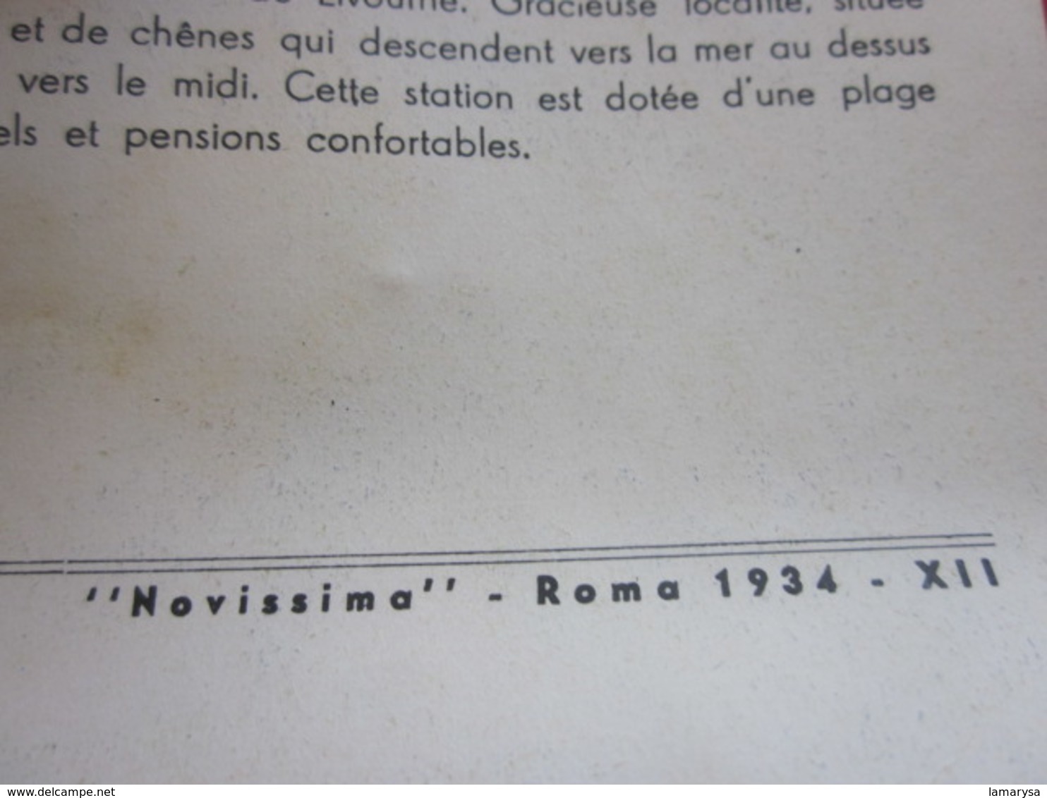 1934-RIVIERA ITALIANA-Stampata Italia-BORDIGHERA-SANREMO-PEGLI-NERVI-PORTOFINO-RAPALO-SESTRI-Guida Brochure turistica