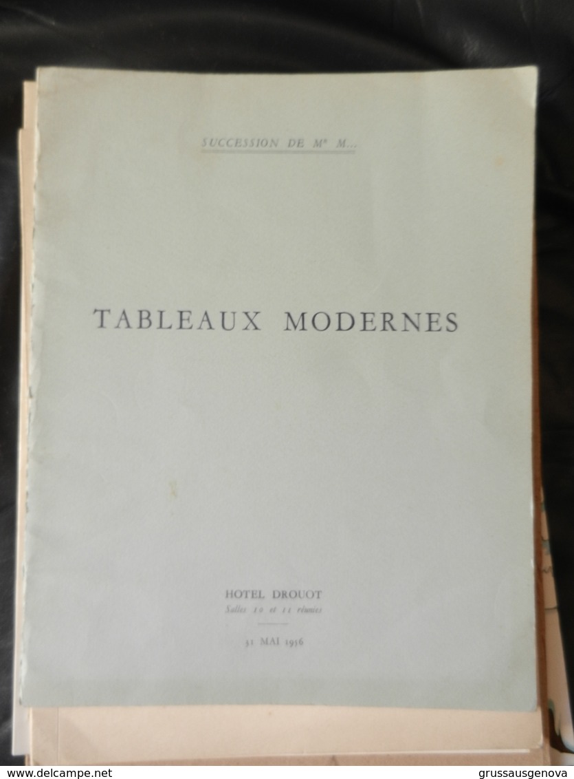 8) SUCCESSION DE M. Et M.me X TABLEAUX MODERNES 1956 CATALOGO ASTA DESSIN AQUARELLES BRONZES E ALTRO - Altri & Non Classificati