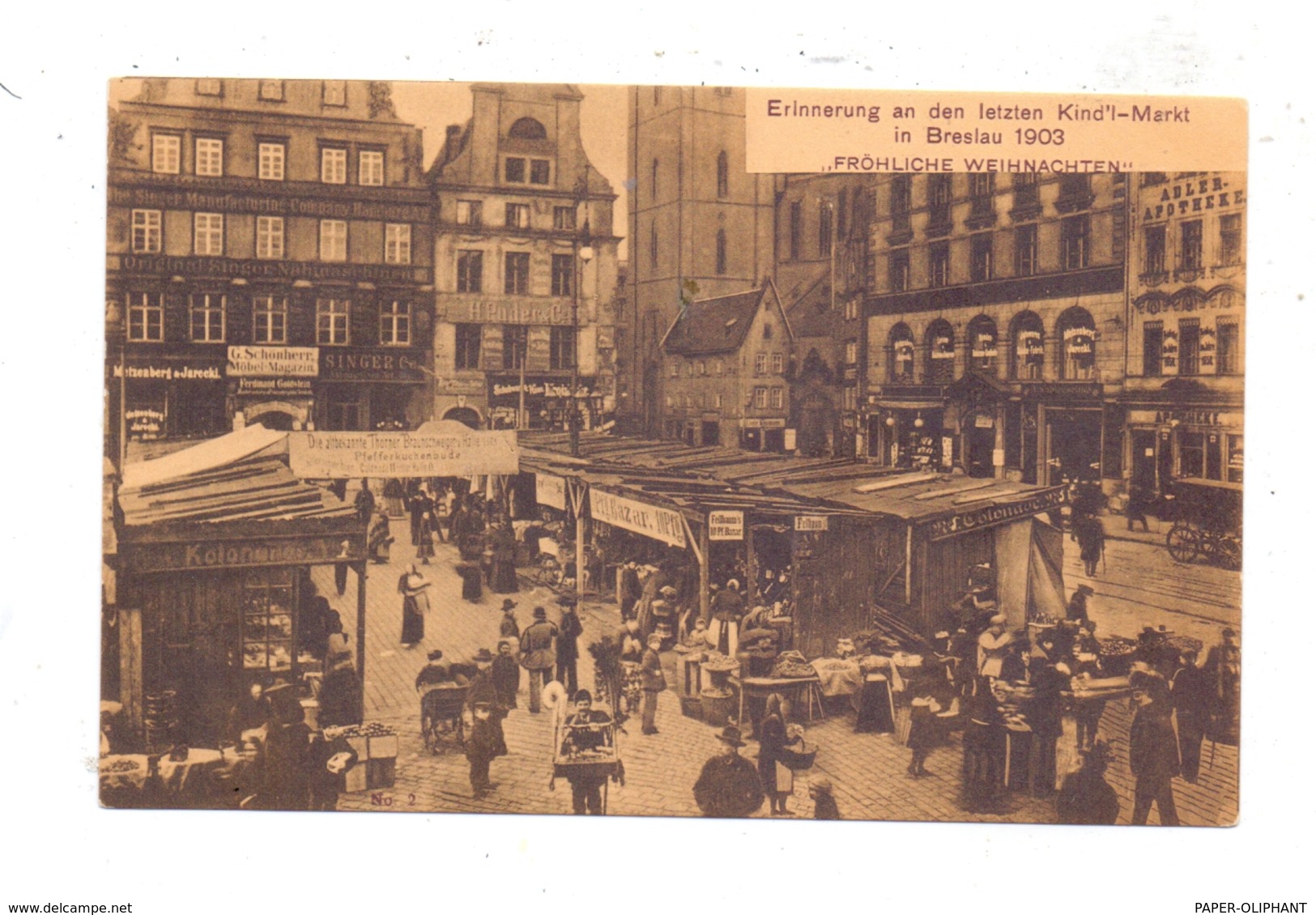 NIEDERSCHLESIEN - BRESLAU  / WROCLAW, Erinnerung An Den Letzten Kind'l Markt 1903, "FROHE WEIHNACHTEN" - Schlesien