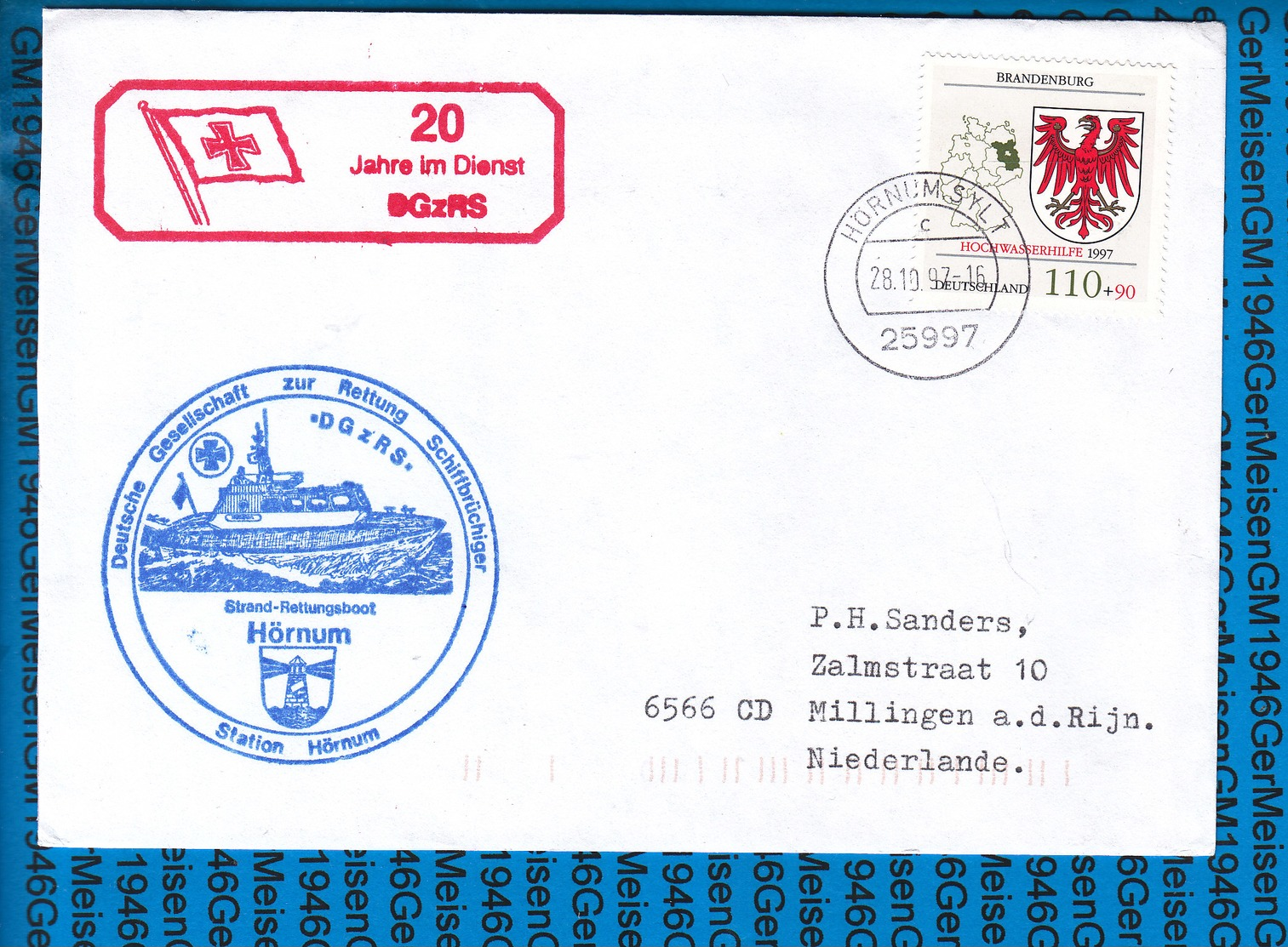 Germany Cover Schiffe 1997 / Seenotrettungsboot Hornum - Gebraucht