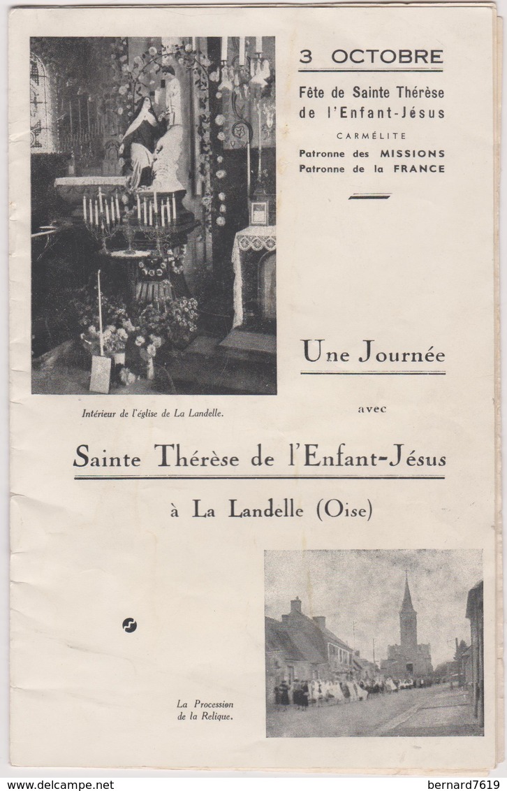 60 La Landelle Une Joiurnee Avec Sainte Therese De L'enfant Jesus 21 Janvier 1946 Plaquette 18 Pages - Historical Documents