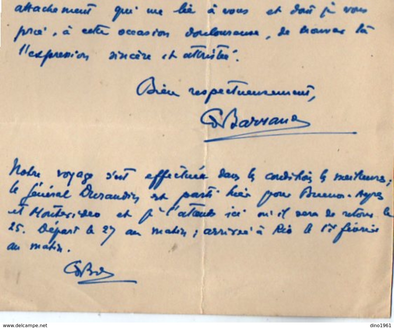 VP13.073 - Brésil - URUGUAYANA ( URUGUAIANA ) 1921  - Lettre De Mr BARRAUD Pour Mr Le Général GAMELIN - Manuscrits