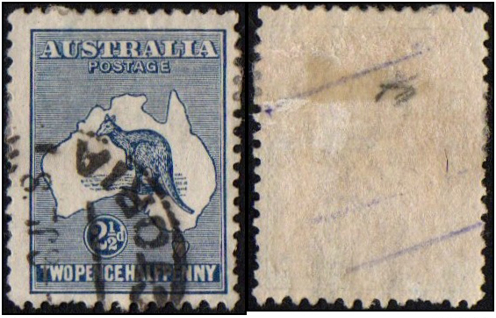 Australia. 1913 Definitive Issues - Kangaroo And Map. 2 1/2p. Sc.4. Cancelled - Used Stamps