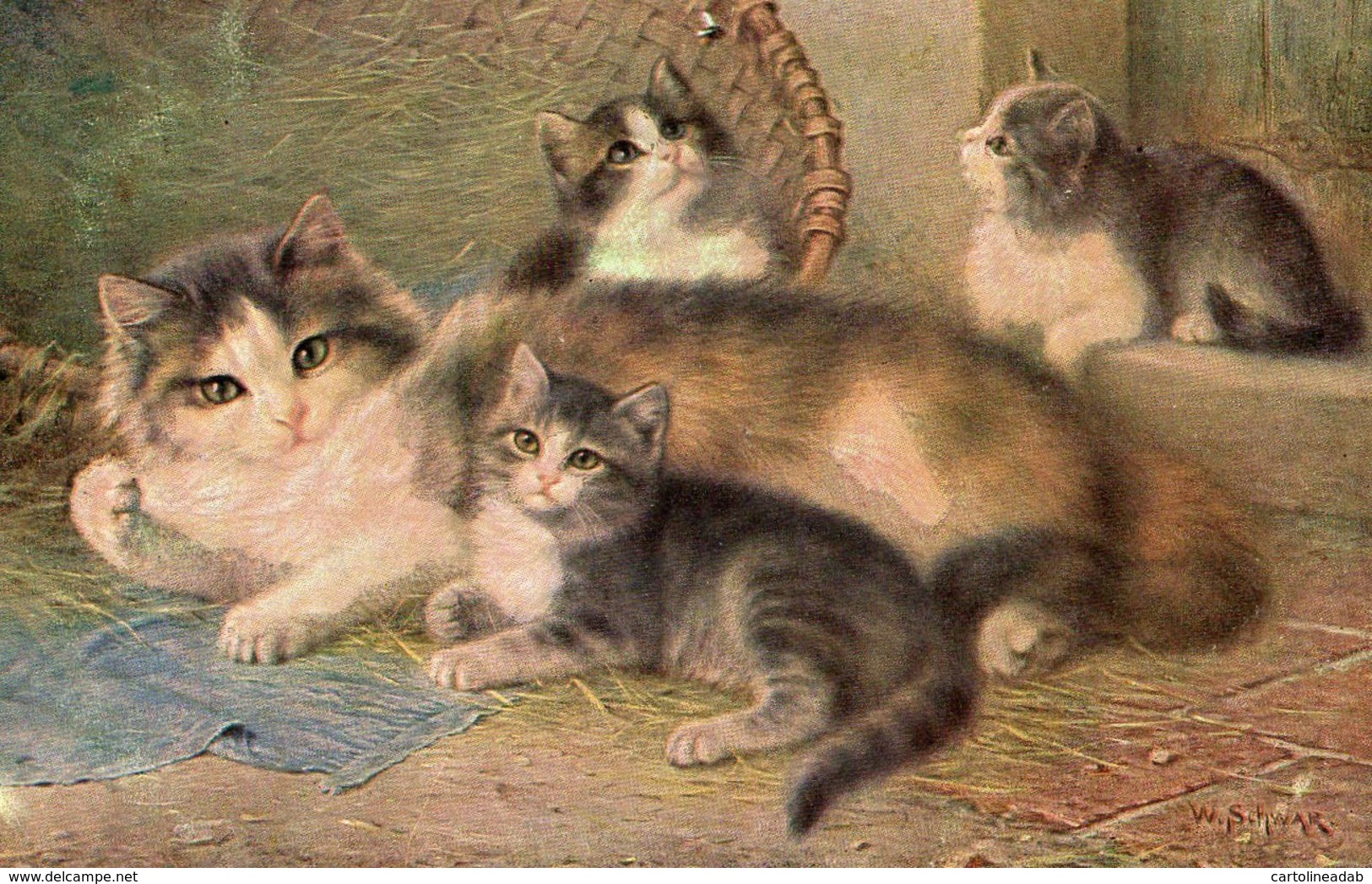 [DC7584A] CPA - GATTI - ANIMALI - Non Viaggiata - Old Postcard - Gatti