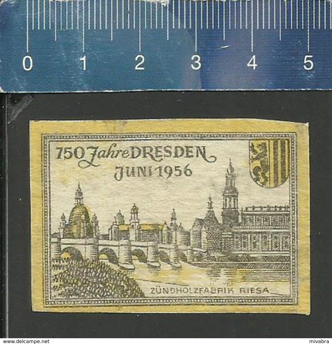 750 JAHRE DRESDEN 1956 OLD Matchbox Label Former DDR - Scatole Di Fiammiferi - Etichette