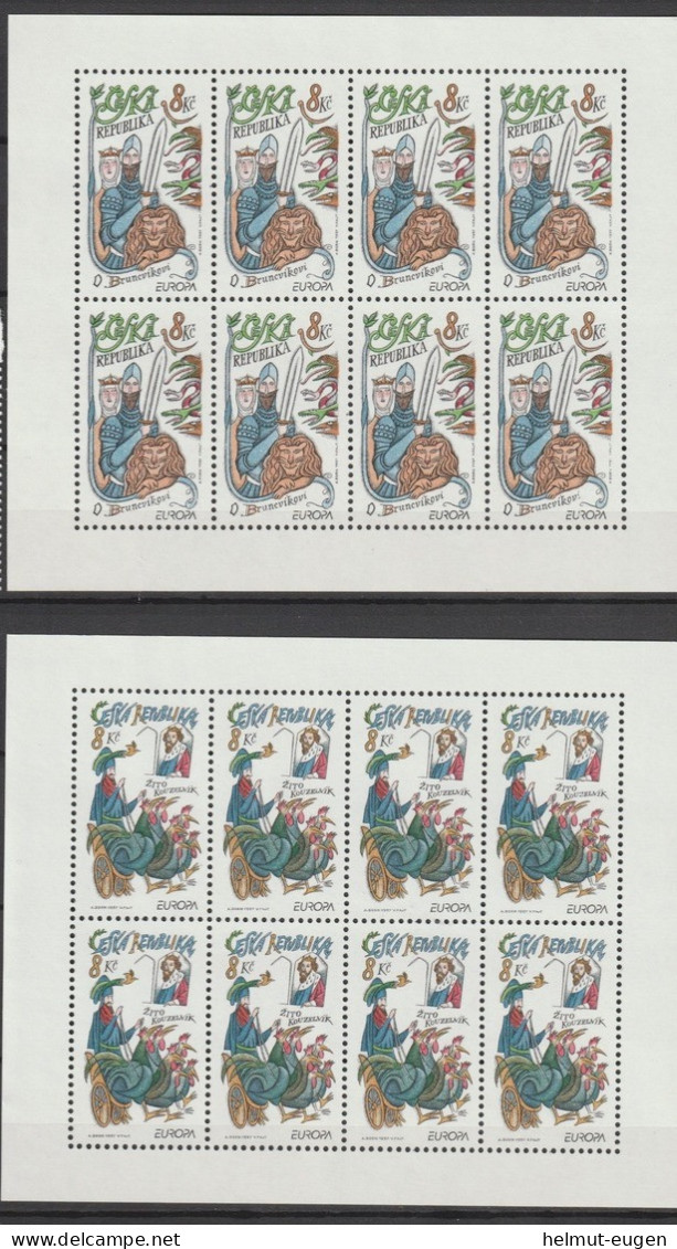 MiNr. 144 - 145 Tschechische Republik: 1997, 30. April. Europa: Sagen Und Legenden. - Blocks & Kleinbögen