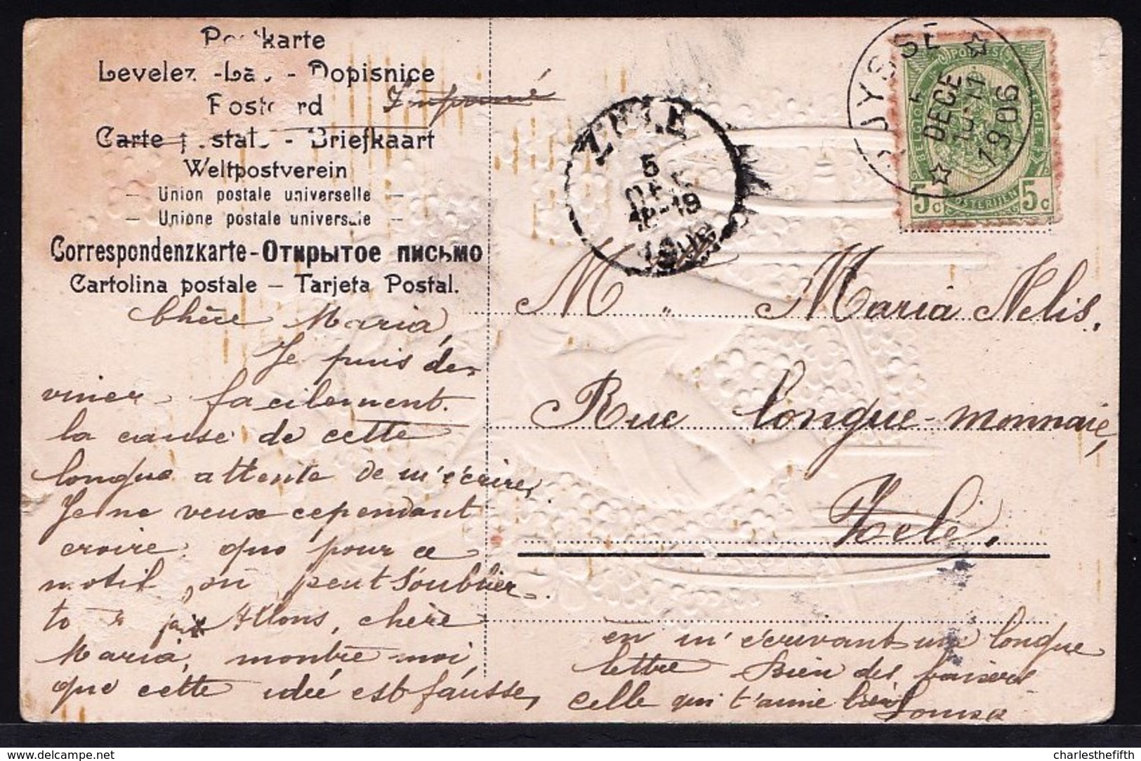 Nr. 56 Op Kaart Met Sterstempel (Relais) * HUYSSE * (cote D) > Enkelcirkel ZELE 1906 - Postmarks With Stars