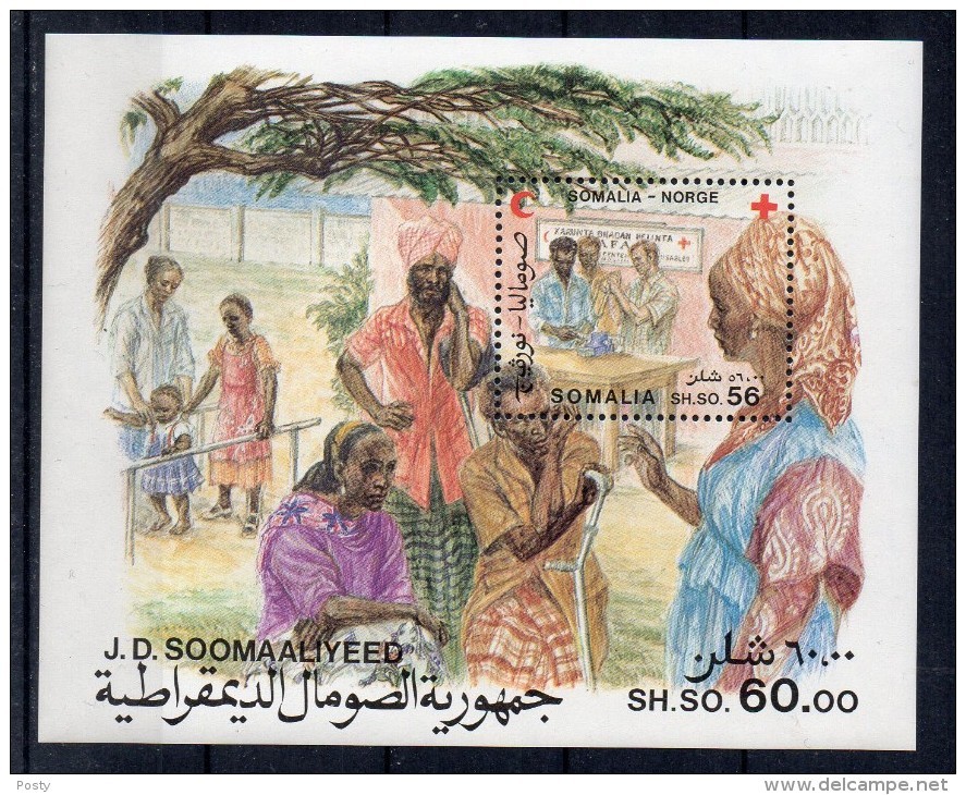 SOMALIE - SOMALIA - BLOC-FEUILLET - MINIATURE SHEET - CROIX-ROUGE - RED-CROSS - EMISSION COMMUNE AVEC LA NORVEGE - 1987 - Somalie (1960-...)