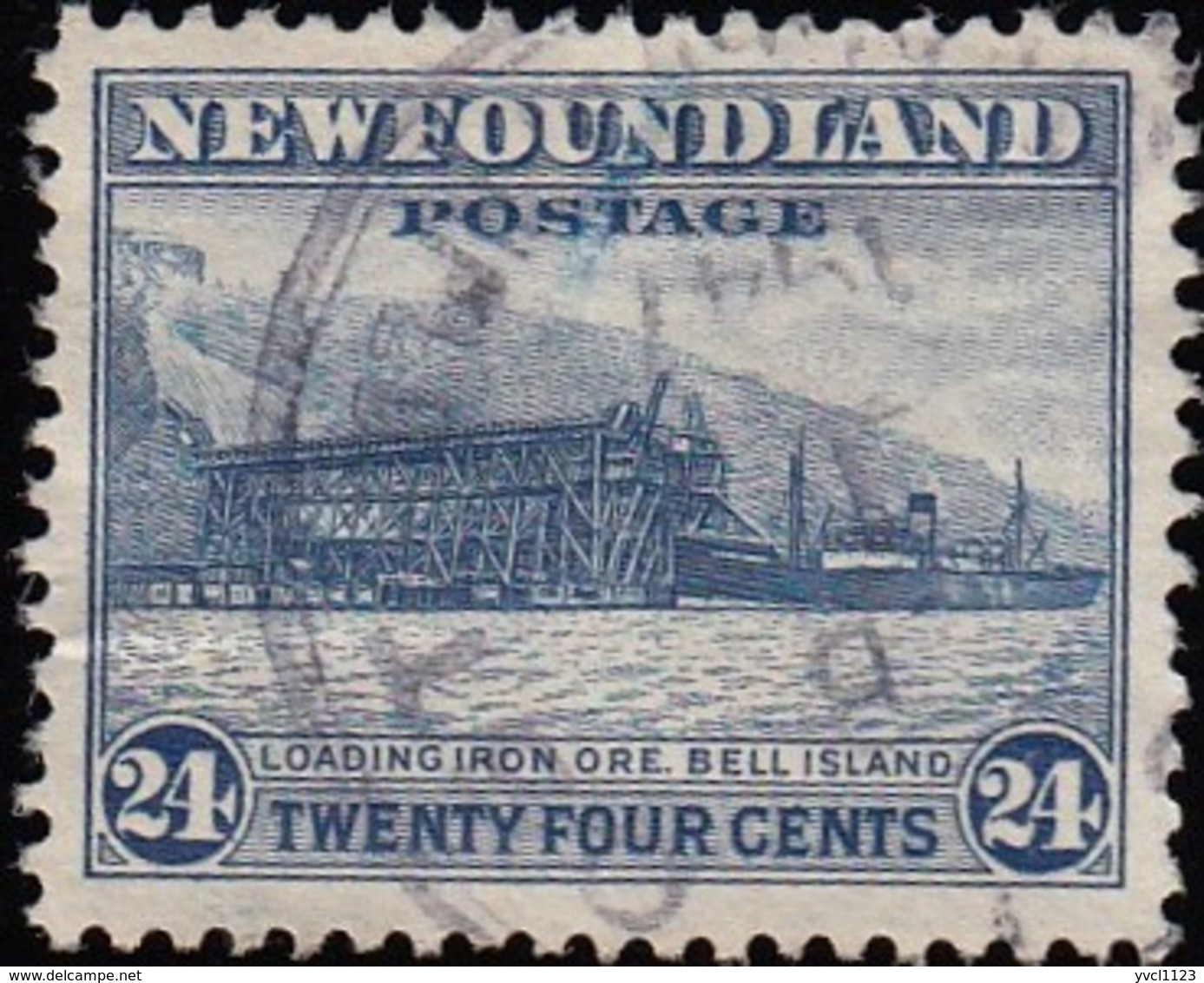 NEWFOUNDLAND - Scott #264 Loading Iron Ore At Bell Island (1) / Used Stamp - 1908-1947