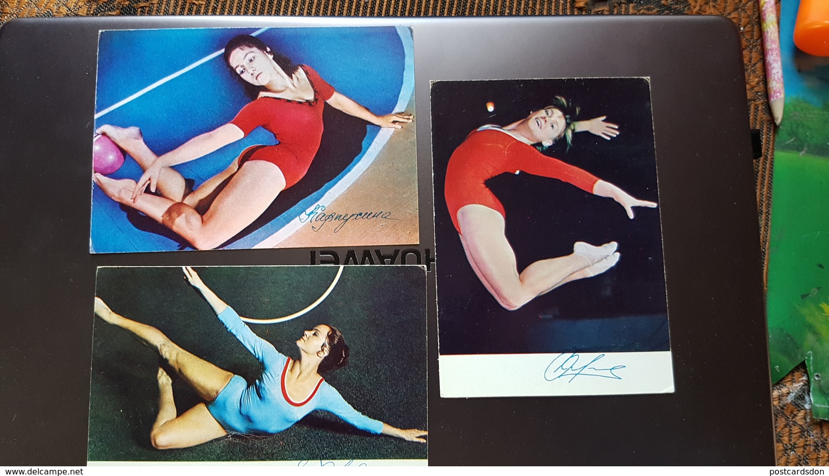 3 PCs Lot - SOVIET SPORT. GYMNASTICS.  GYMNAST Paradieva, Karpukhina, Karaseva OLD Postcard 1972 - USSR - Gymnastik