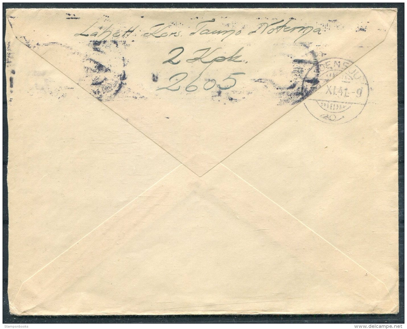 1941 Finland Kenttapostia Fieldpost Feltpost Cover - Joensuu - Covers & Documents