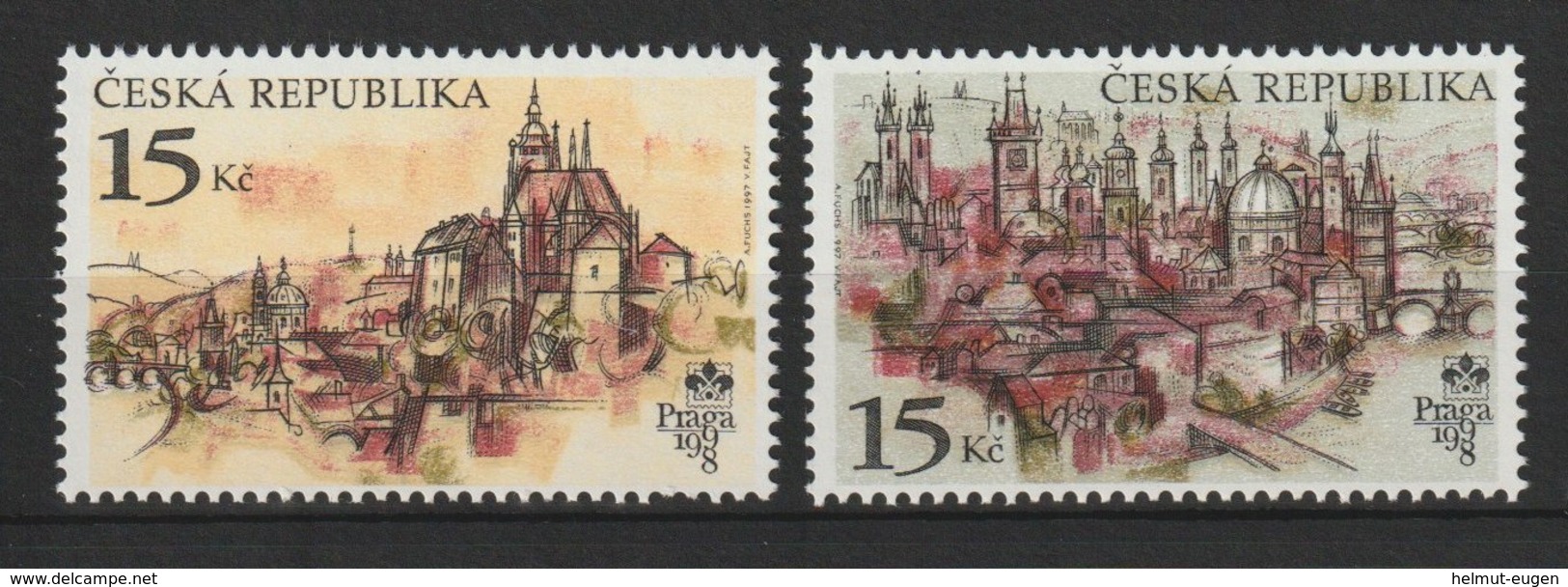 MiNr.156 - 157 Tschechische Republik: 1997, 24. Sept. Internationale Briefmarkenausstellung PRAGA ’98. - Unused Stamps