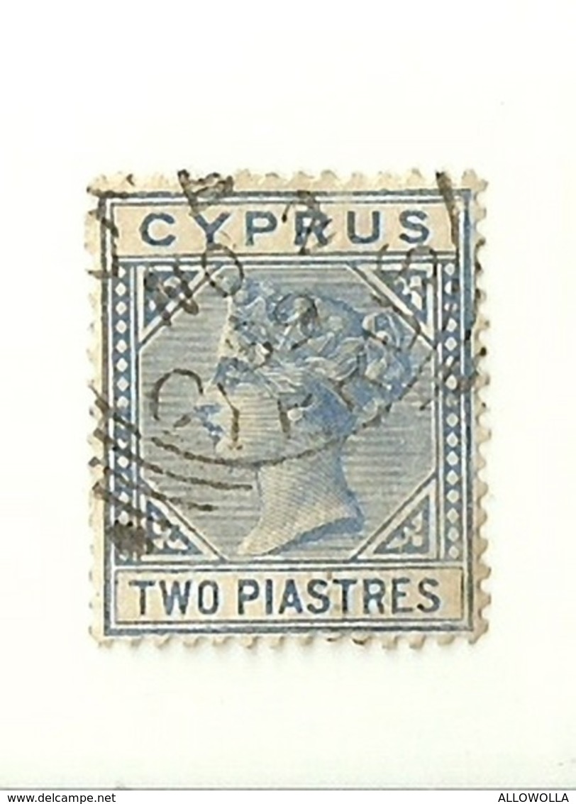 1425 " CYPRUS - 1881 - TWO PIASTRES- QUEEN VICTORIA "  FRANCOBOLLO  ORIG.LINGUELLATO - Altri & Non Classificati