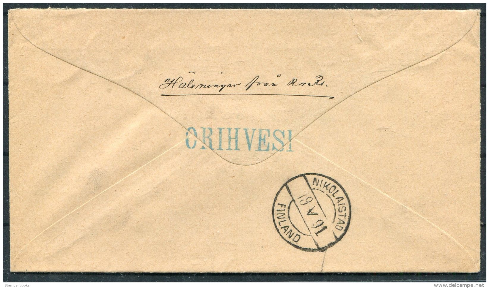 1891 Finland Orihvesi Cover - Nikolaistad - Covers & Documents