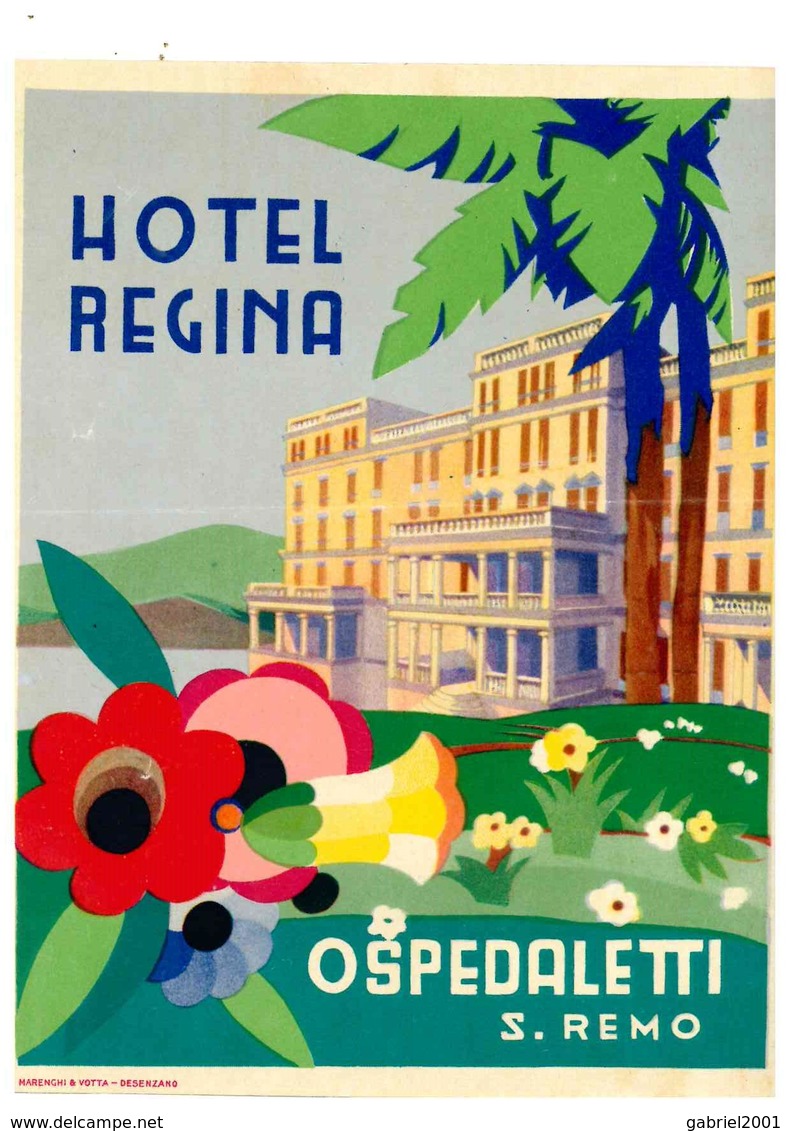 OSPEDALETTI SAN REMO SANREMO HOTEL REGINA - Etiquettes D'hotels