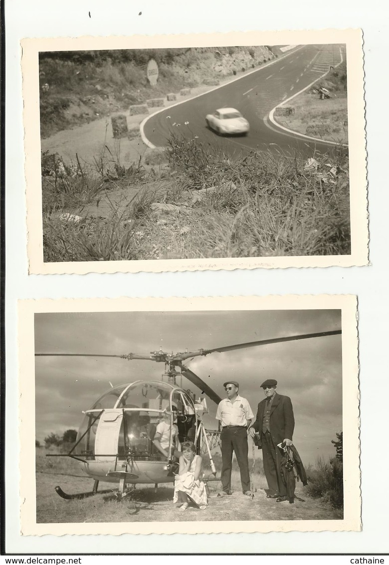 63 .CIRCUIT AUTOMOBILE DE CHARADE  .CLERMONT  ROYAT  SIX PHOTOS D UNE COURSE ALPINE . HELICOPTERE DE SURVEILLANCE - Coches