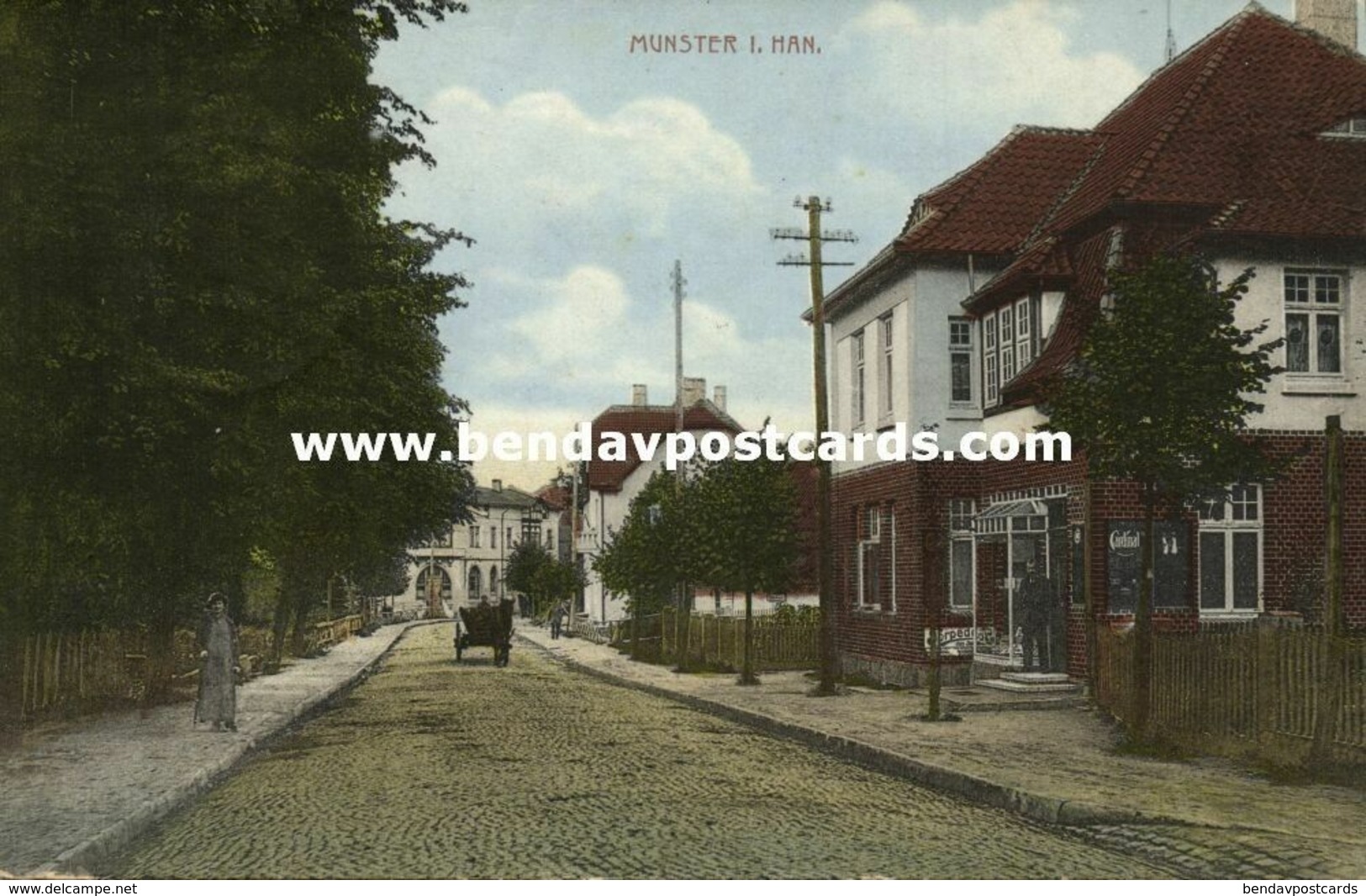 MUNSTER I. Han., Straßenpartie (1916) WWI Feldpost AK - Munster