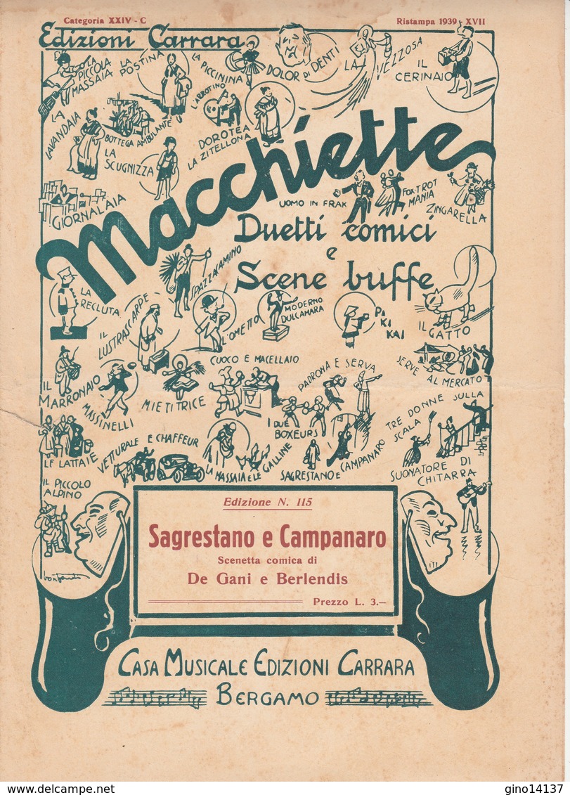 Spartito MACCHIETTE - Duetti Comici E Scene Buffe - Casa Musicale Ed. CARRARA - Spartiti