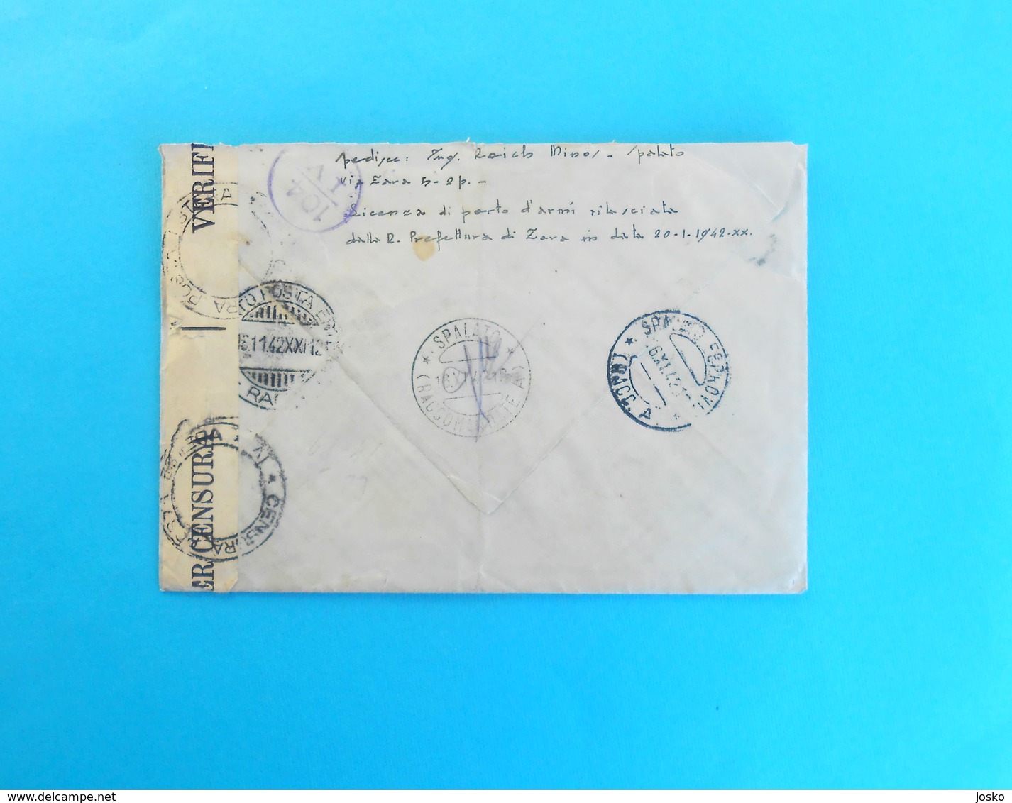 WW2 - 1942. Travelled Spalato To Zagreb - CENSURE - REGISTERED & EXPRESS LETTER Censura - Posta Raccomandata + Espresso - Occup. Croata: Sebenico & Spalato